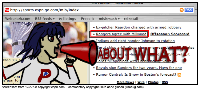 Rangers agree with Milwood. About what??