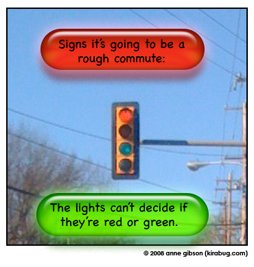 red light on, yellow light off, green light on, arrow off.