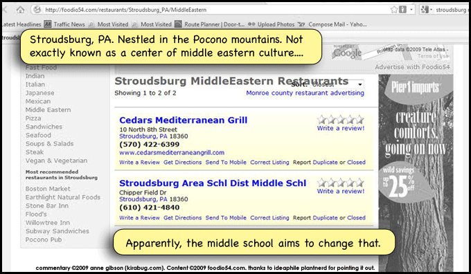 Yeah, I just don't see myself going to the middle school ANYWHERE for good middle-eastern fare.